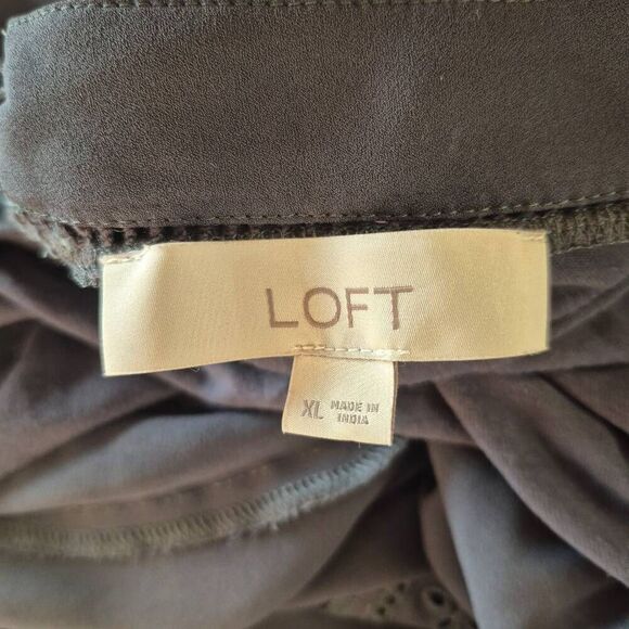 Loft Women's Gray Poly Long Sleeve Blouse - Picture 11 of 11
